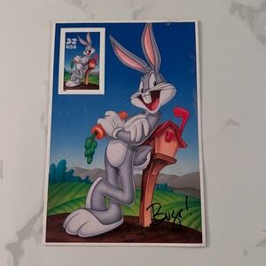 Vintage 1997 Bugs Bunny USPS Collector’s Illustrated Postcard with 32 cent Stamp